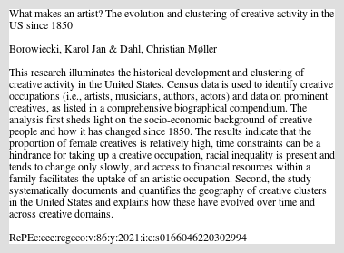 What Makes an Artist? Skill, Vision, and Cultural Impact